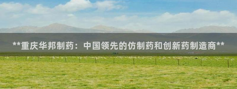 九游会老哥俱乐部：**重庆华邦制药：中国领先的仿制药和创新药制造商**