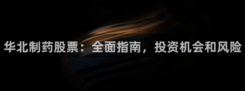 九游会老哥俱乐部必备的交流社区：华北制药股票：全面指南，投资机会和风险